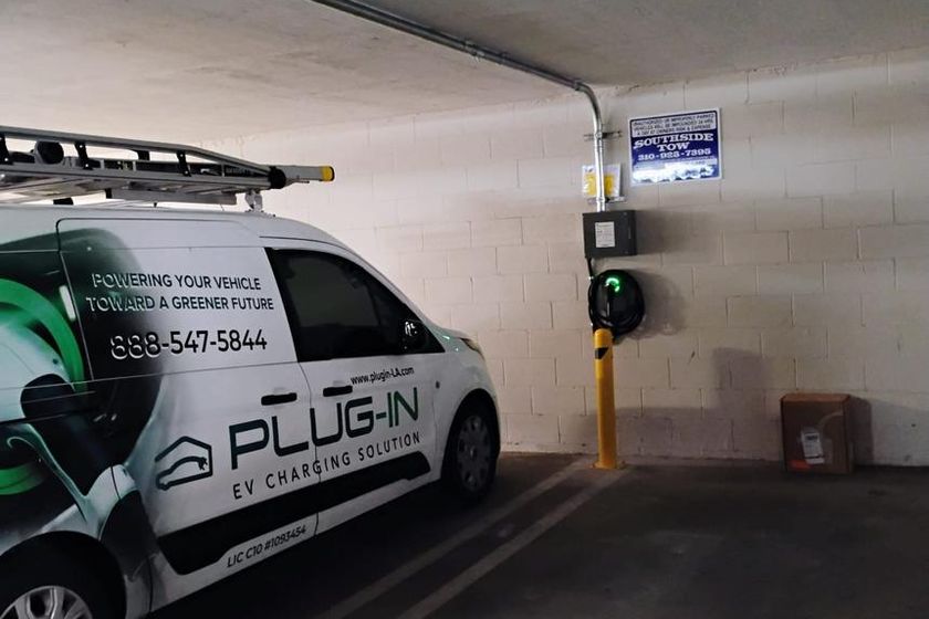 A Plug-In EV Charging Solution service van
